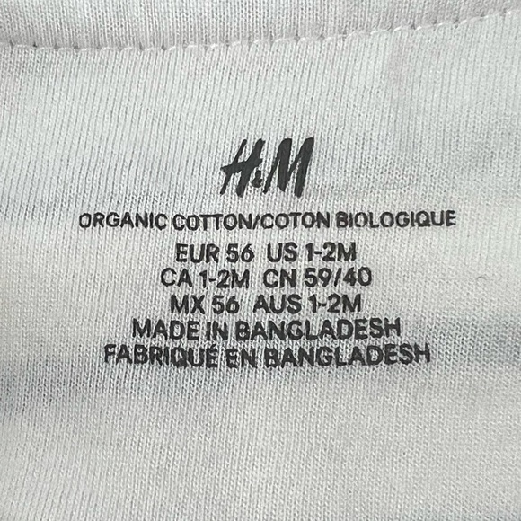 H&M Baby Blue White Striped Sleeveless Long Pant Onesie Size 1-2 Months - Picture 2 of 4